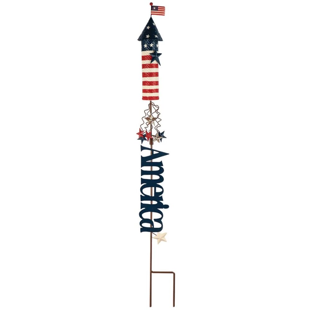 Metal Patriotic Rocket Stake by Fox River Creations - NIB